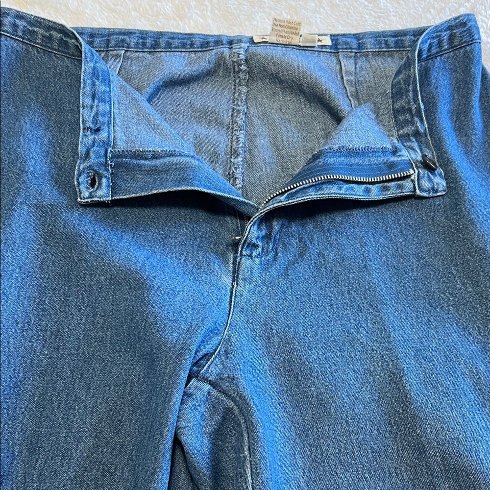 Vintage 90s High Rise Cropped Denim Jeans Embroidered Strawberry Hem Size Small - Picture 12 of 12